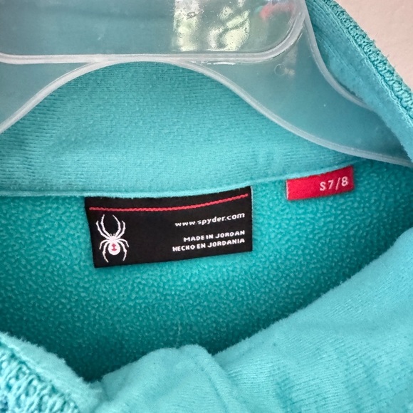🕷️❄️ Spyder Kids Performance Fleece Jacket | Size S 7-8 | Aqua Teal - Picture 2 of 8